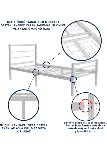Aksviva Chester Çift Kişilik Ferforje Metal Karyola