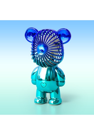 Lyon Mini Şiddetli Ayı Fan El Tipi El Çantası Gradyan Fan - Mavi