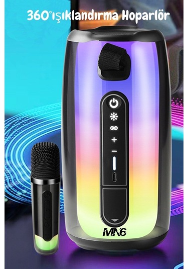 Pluse 7 Mikrofonlu Ses Bombası/yankısız Kablosuz Mik/10 Saat Oynatma/15w 1/2 Mikrofonlu Hoparlör