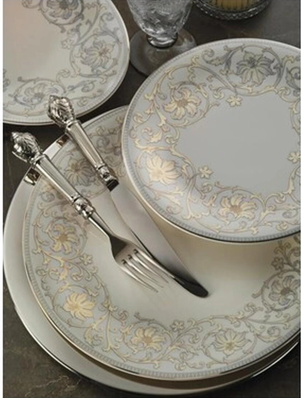 Royal Canterbury Embassy Yemek Takımı 60 Parça Süt Beyazı