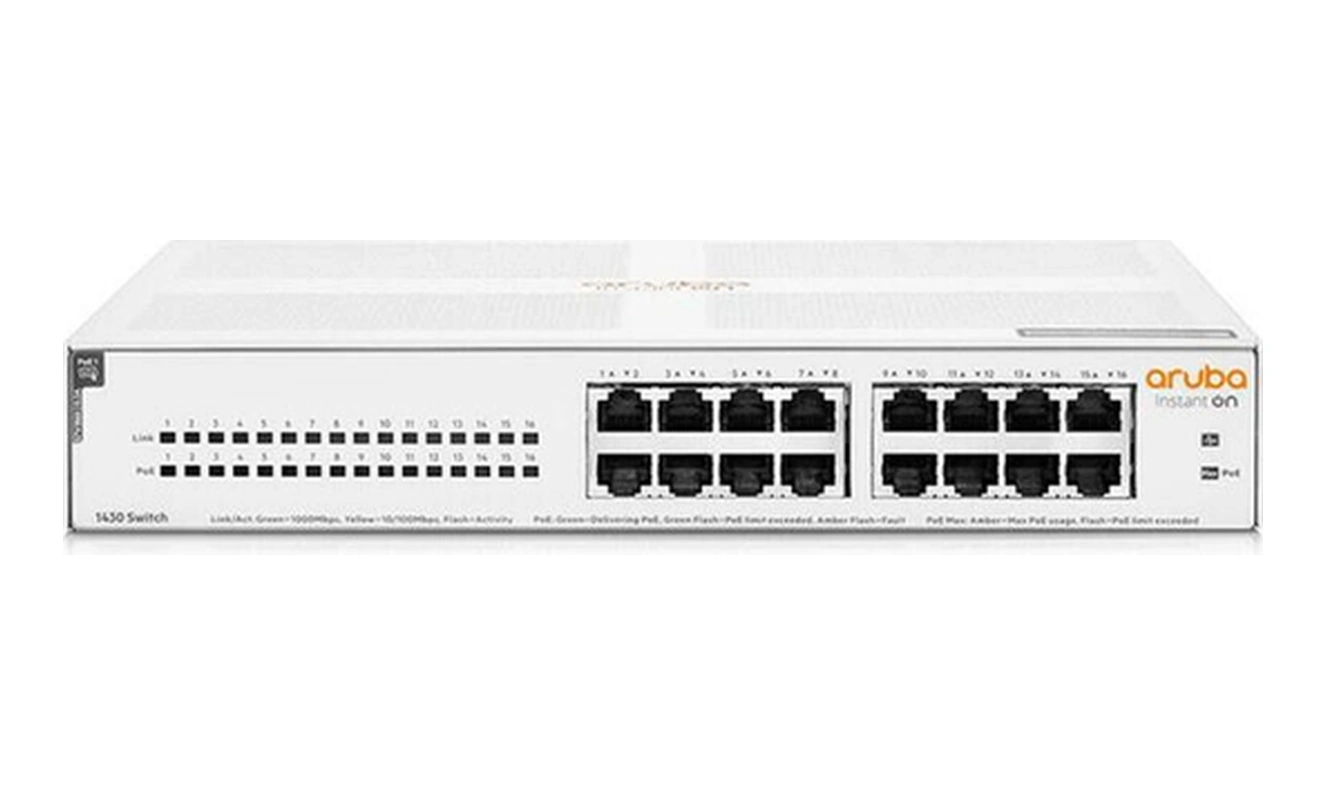 Aruba Instant On, R8r48a, 1430-16g, 16port, Gigabit, Poe 124w, Yönetilemez, Masaüstü Switch-115076