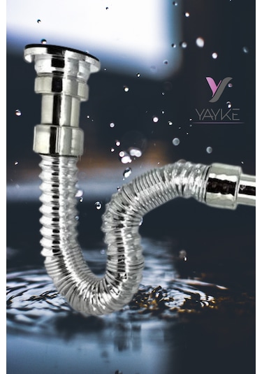 Yayke Körüklü Lavabo Sifonu Lavabo Gider Borusu Krom