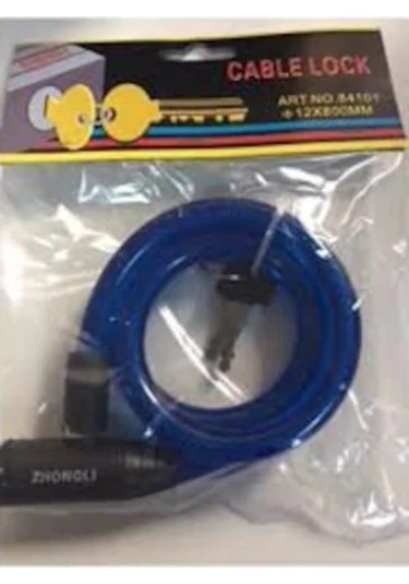 12x80 Bisiklet Anahtarlı Halat Kilit Zhongli Knt Siyah