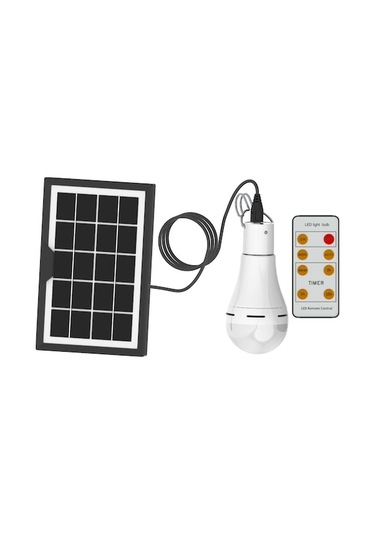 9w Güneş Enerjili Led Ampul, 5 Mod, Uzaktan Kumandalı, Otomatik Açma/kapama, 1800mah Pil Ip65
