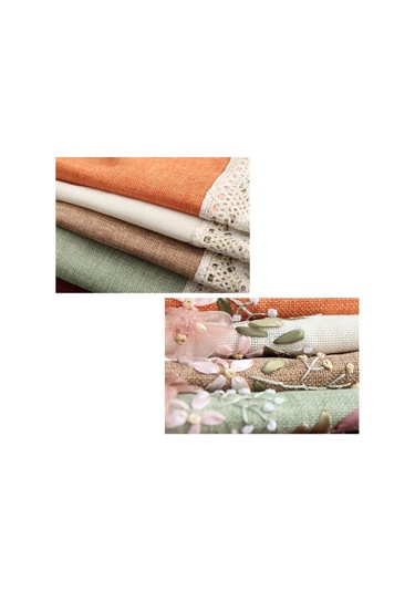 Suntek Nakış Için Baskılı Damgalı Kanaviçe Masa Beyaz Beyaz