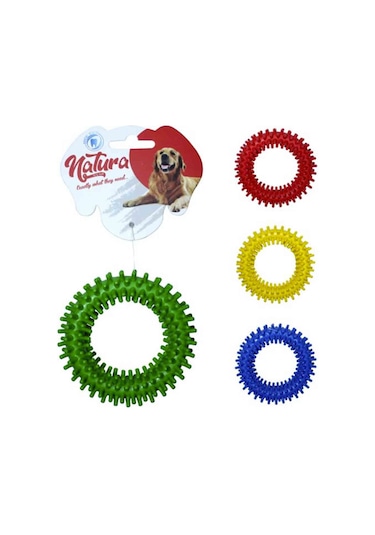 Natura 10 CM Dikenli Plastik Köpek Oyuncağı Çok Renkli