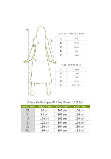 Kolsuz Şile Bezi Ilgaz Midi Boy Elbise Siyah Syh-siyah