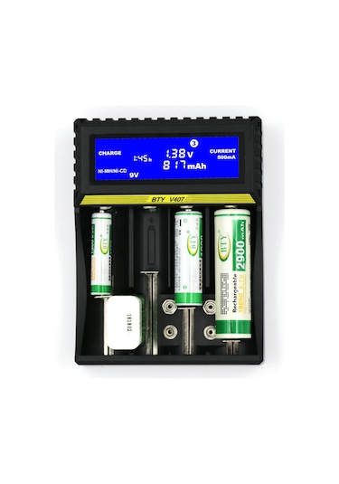 Sringsun Çok İşlevli Pil Şarj Cihazı 18650 Lityum İyon Pil Nikel Metal Hidrit Nikel Kadmiyum Aa Aaa 9v Pil Şarj Cihazı Lcd