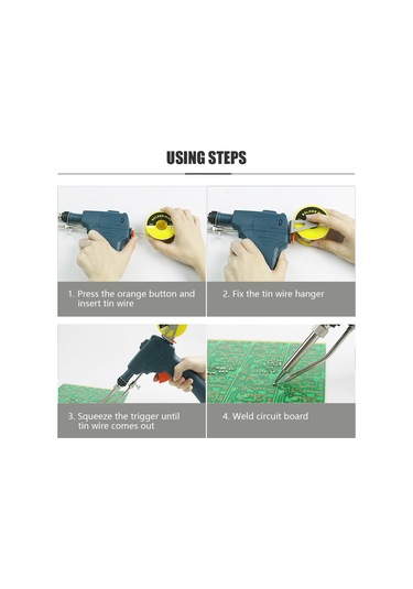 Kangvka 60w İç Isıtmalı El Tutulu Lehim Makinesi - 220v Avrupa Standartı - 0.8-2.0mm Tın Tel Uyumlu - Hızlı 2-4 Dakika Isınma - Yeşil Renk