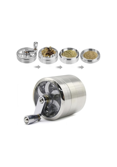 Jialan Çevirme Kranklı Ot Değirmeni, Metal Bitkiler Öğütücü, 4