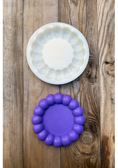 Bubble Dairesel Tombul Silikon Tepsi Kalıbı Beyaz