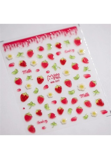 Flybuy 1 Adet 5d Kawaii Jöle Çilek Tırnak Etiketleri Karikatür Meyve Tasarımlar Ms483