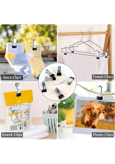 Ganzhoushop 10/20 Adet Çamaşır Mandalı Çamaşır İpi Mandalları Paslanmaz Çelik Çamaşır Mandalları Çamaşır Mandalları Klipsleri Güçlü Metal Çamaşır Mandalları Siyah Çok Renkli