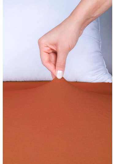 Nordqueen %100 Pamuk Tek Kişilik 100 200 Lastikli Çarşaf Kiremit