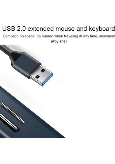 15101 5 In 1 Usb3.0 İla 3 X Usb + Sd / Tf Kart Okuyucu Hub Adaptörü Mavi
