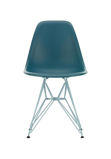 Vitra Eames Plastik Yan Sandalye Re Dsr Duotone, Geri Dönüştürülmüş Plastik Mavi