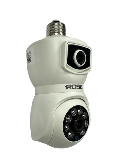 Rose Ahd-30125 Akıllı Wireless Ampül Kamera 360derece Hareketli Çift Kameralı