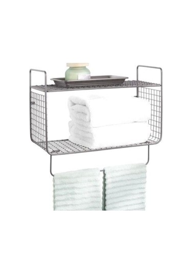 Metal Mutfak Banyo Duvar Rafı Terek Havluluk Wd-102 Siyah