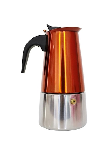 Any Morning Fe001-6 Espresso Kahve Makinesi Paslanmaz Çelik İndüksiyonlu Moka Pot 300 Ml Bakır
