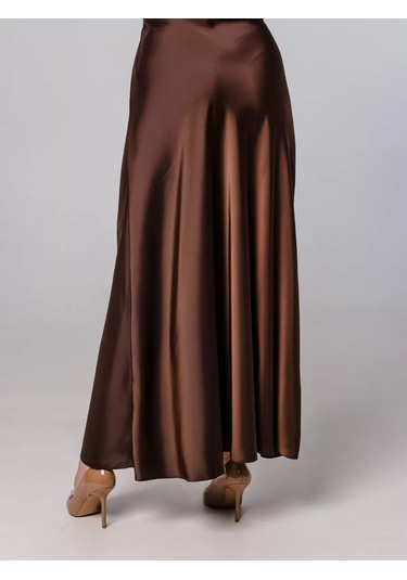 Foxı18 Satenden Maksi Etek 167690524 Kahverengi