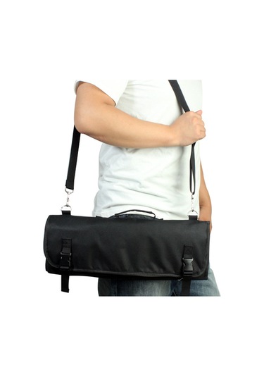 Youmex Oxford Kumaş Chef Bıçak Çantası - 48x18cm Siyah, El/omuz Taşıma, Profesyonel Araç Kutusu Siyah