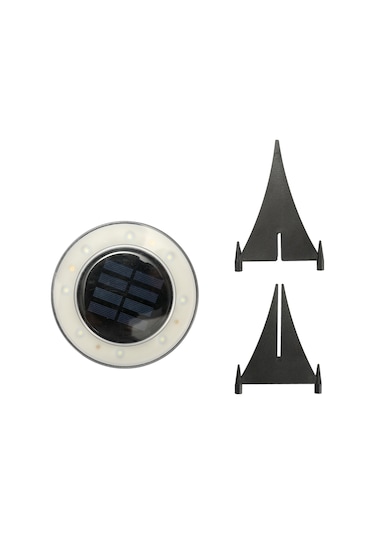 Yifomall Güneş Enerjili Toprak Altı Tespitli Işık - Ip65 Su Geçirmez 8 Led Bahçe Park Peyzaj Aydınlatması Beyaz Işık