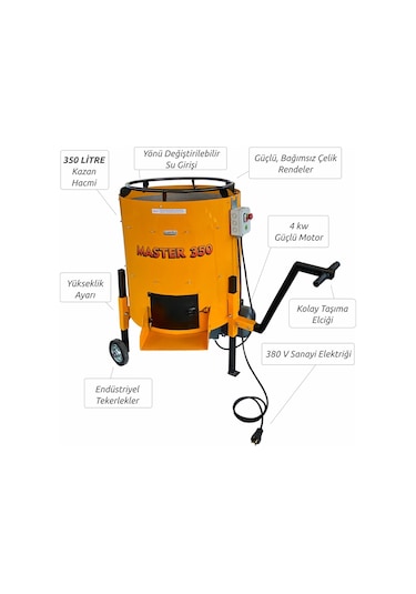 Kadıoğlu Master 350 Litre Rendeli Ceviz Soyma Makinesi 380v