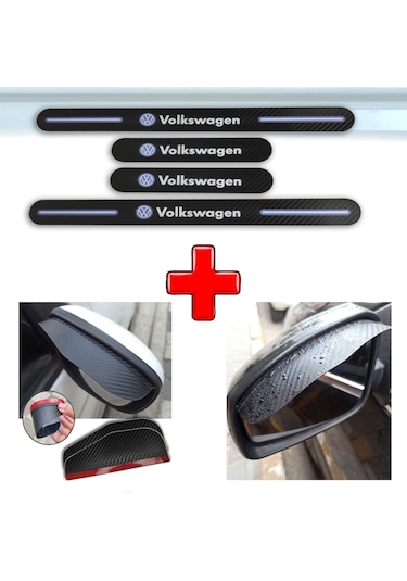 Volkswagen Volt Uyumlu Carbon Kapı Eşiği + Ayna Yağmur Koruyucu (552940407)
