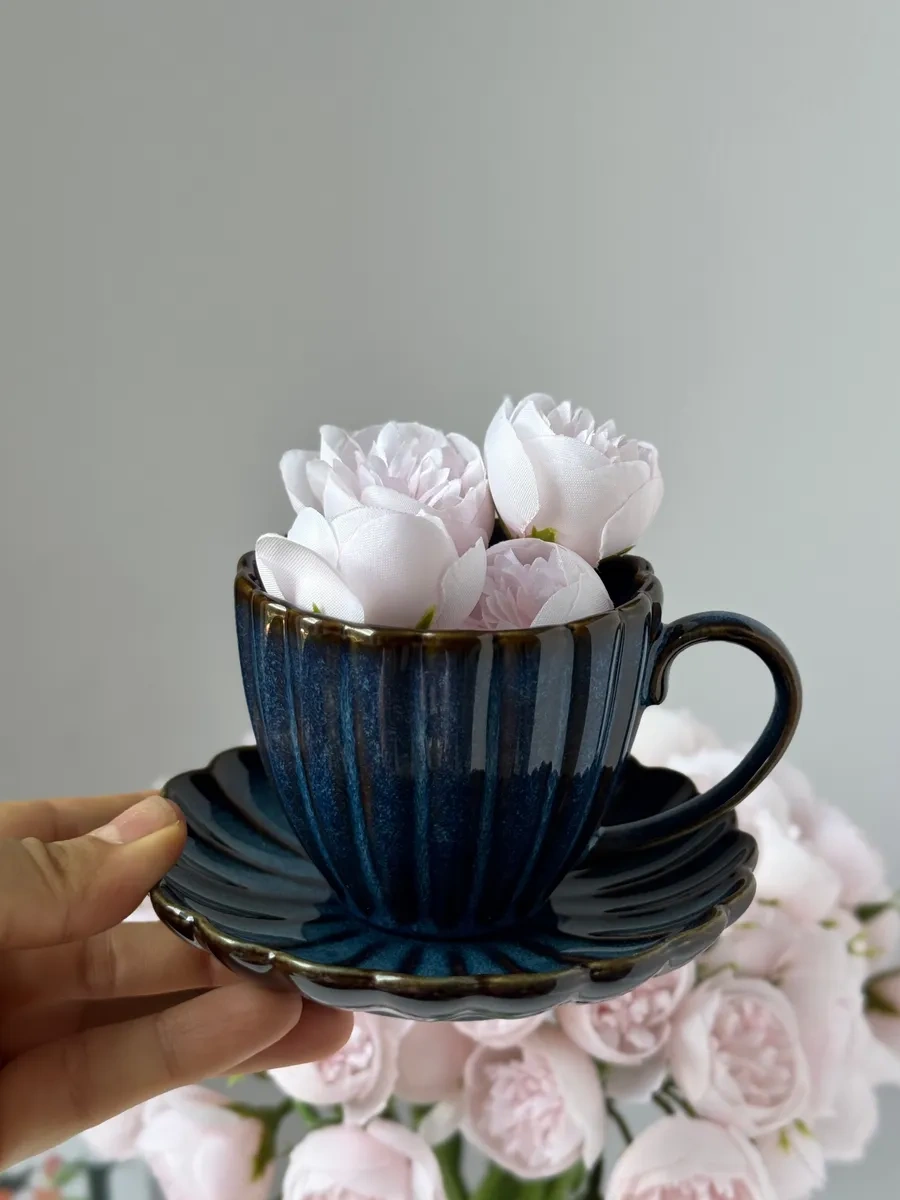 Aberu Shop Çay/ Kahve Takımı Fincan Ve Tabak 150ml 397771066 Mavi Topaz