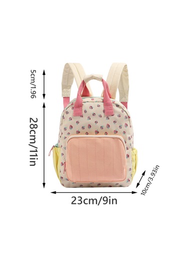 Jeehugo Kadın Çanta Kanvas Çift Askılı Portföy, Çilek Desenli Renkli Stili, Dayanıklı Hafif Günlük Kullanim İçin Geniş Depolama