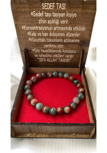 Ahşap Kutulu Zihin Açan Sedef Taşı Bileklik Çok Renkli