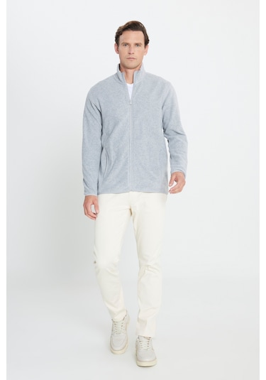 AC&Co / Altınyıldız Classics 4A5221100014GMJS Standart Fit Fermuarlı Bato Yaka Polar Erkek Ceket Gri AC&Co / Altınyıldız Classics 4A5221100014GMJS Standart Fit Fermuarlı Bato Yaka Polar Erkek Ceket Gri