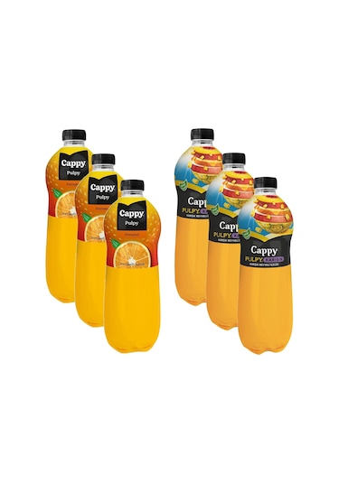 Cappy Pulpy 1 Lt Portakal Ve Karışık 6 Lı Karma Paket