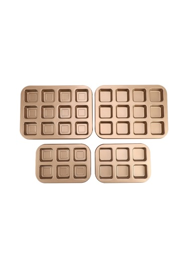 Yuntech01 Gri Kare 6'lı Fırın Tepsisi: İçsiz Karbon Çelik, Pasta-puding-ekmek Pişirme, Kolay Temizleme, Dayanıklı Fırın Aleti