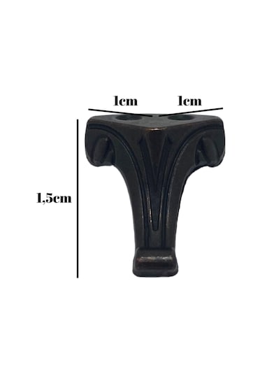 Moda Metal Ayak Çeyiz Ve Hediye Kutusu Mobilya Ayağı 1,5cm Bronz 2 Adet Bronz