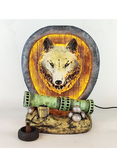 Sahi Topu Kurt Büst Dekoratif Işıklı Konik Tütsülük