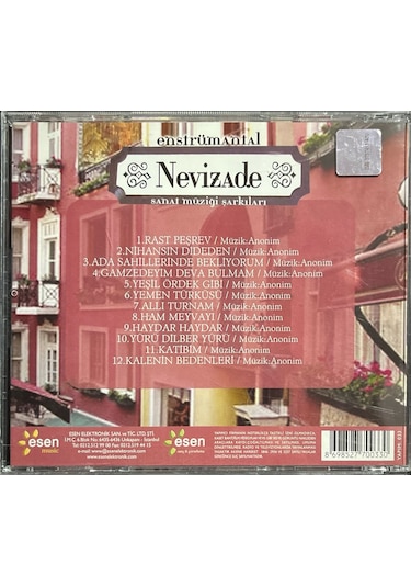 Müzik Cd'sidir Plak Değildir Cd Nevizade Sanat Müziği Şarkıları