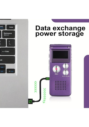 Elmpaly 32gb Gri Yükseltilmiş Ekranlı Mini Ses Kayıt Cihazı Ses Kaydı Mp3 Çalma Uzun Pil Ömrü