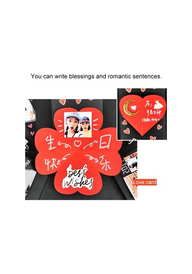 Kalp Şekli Dıy El Yapımı Fotoğraf Albümü Sürpriz Patlama Zıplayan Hediye Kutusu