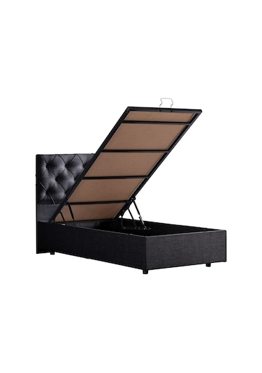 Setaymobilya Baza, Tek Kişilik Eylül Baza+Başlık +Comfort Yatak Seti, Antrasit