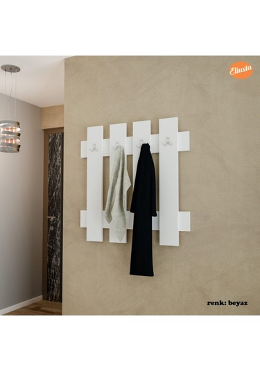 Duvar Askılığı Askılık Portmanto Antre Askılık Vestiyer Anahtarlık Cordoba - Beyaz