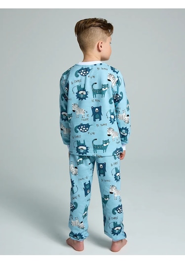 Pravil'nye Vesi Çocuk Erkek İçin Sıcak Ev İçi Polar Astarlı Pijama 311641236 Açık Mavi