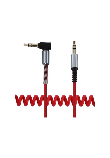 Sones 3,5 Mm 3 Kutuplu Erkekten Erkeğe Fişli Ses Aux Geri Çekilebilir Sarmal Kablo, Uzunluk: 1,5 M Kırmızı