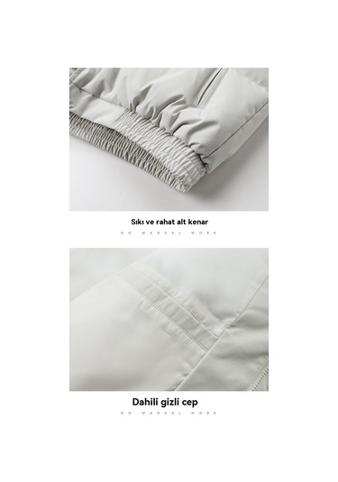 Erkekler İçin Bol Kısa Pamuklu Ceket Yeşil