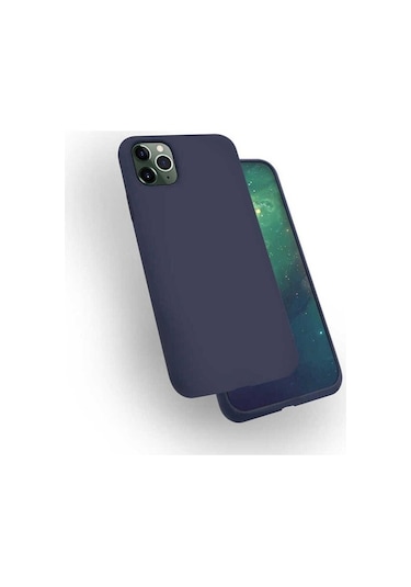 Apple Uyumlu iPhone 11 Pro Max Kılıf Zore Silk Silikon Lacivert