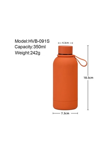 Besthome1 350 Ml Mini Termos, Küçük Ağız, Vakum Paslanmaz Çelik, Taşınabilir, Turuncu Turuncu