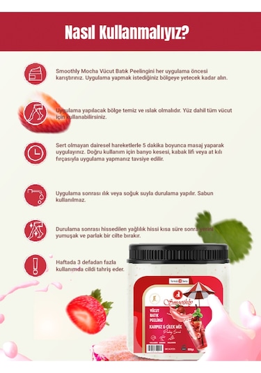Smoothly Karpuz & Çilek Özlü Epilasyon Sonrası Vücut Peeling 800 G