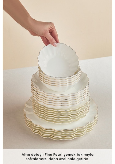 Karaca  Fine Pearl Extra Shell 58 Parça 12 Kişilik Yemek Takımı Gold