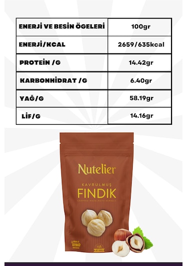 Nutelier Çifte Kavrulmuş Fındık 500 G