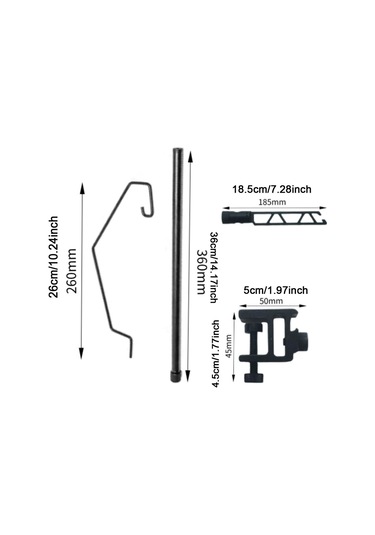 Homyl Seyahat Bahçe Yürüyüş Için Asılı Işık Tutucu 36cm Siyah